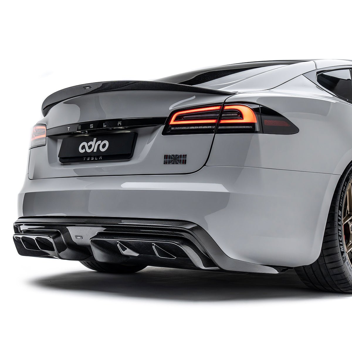 Adro Tesla Model S Carbon Fiber Rear Diffuser (2021-2025)